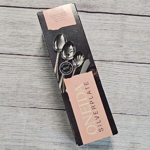 NWT Vintage Oneida Silverplate King James Flatware Serving Set